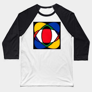 Overlapping Colors Geometric Abstract Acrylic Painting II Baseball T-Shirt